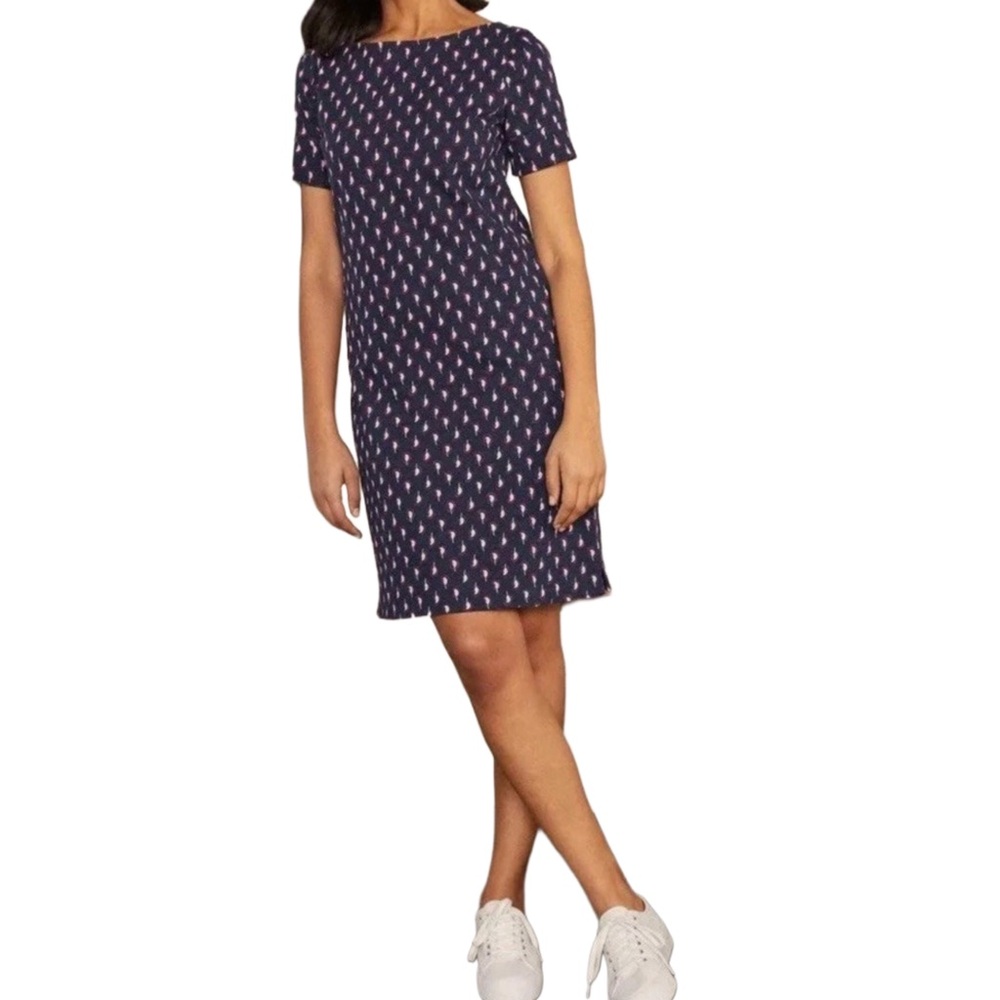 Boden Darcey Navy Paisley Stamp Tee Shirt Dress